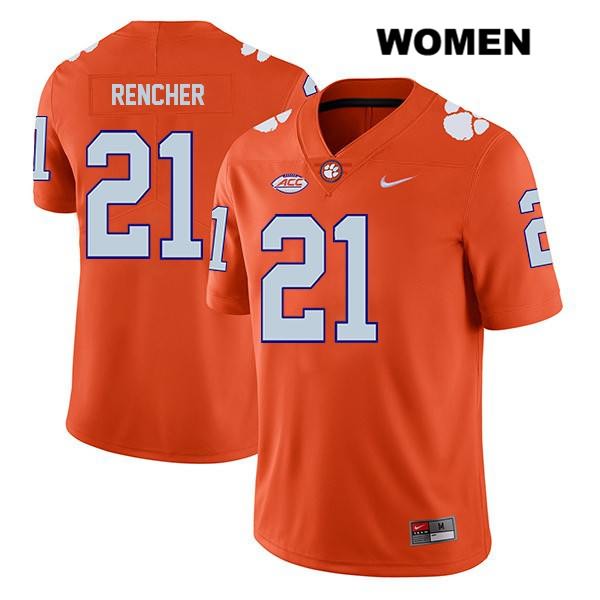 Women's Clemson Tigers #21 Darien Rencher Stitched Orange Legend Authentic Nike NCAA College Football Jersey AYP5146VN